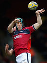 Sale's James Gaskell flicks the ball off the top of the lineout