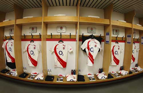 A general view of the England dressing room