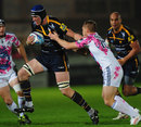 Worcester's Chris Jones takes on the Stade Francais defence