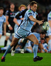 Cardiff Blues fly-half Dan Parks clears his lines