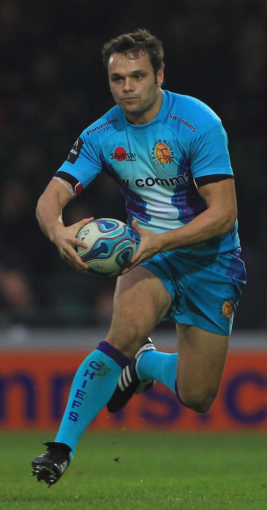 Exeter Chiefs' Phil Dollman on the charge against Cavalieri Prato