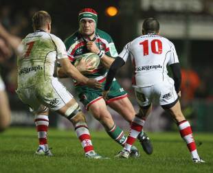 Leicester Tigers prop Marcos Ayerza on the charge, Leicester Tigers v Ulster, Heineken Cup, Welford Road, Leicester, England, November 19, 2011
