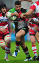 Harlequins' Nick Easter takes the attack to Gloucester