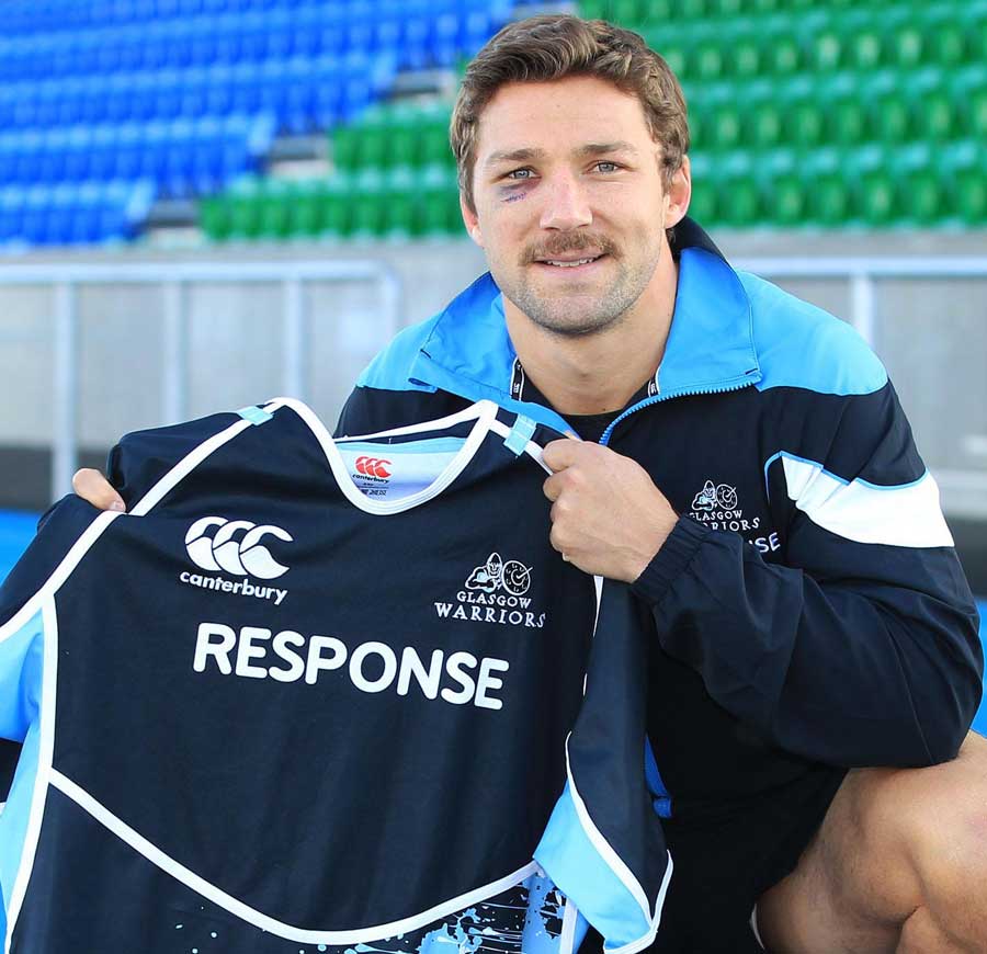 Scrum-half Chris Cusiter on the day he committed to the Glasgow Warriors until 2015