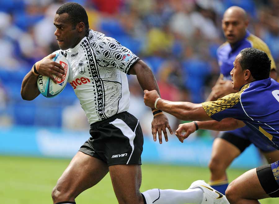 Fiji's Watisoni Votu streaks away against Niue