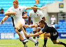 England's James Rodwell stretches his legs against New Zealand