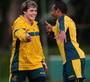 James O'Connor and Will Genia embrace