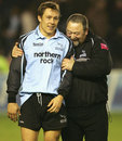 Newcastle fly-half Jonny Wilkinson and fitness coach Steve Black