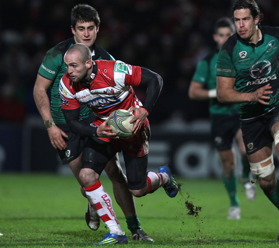 Gloucester wing Charlie Sharples shows his pace against Connacht