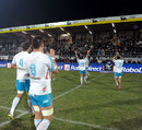 Aironi's players celebrate in front of their fans