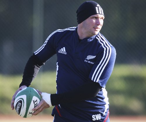 Scott Waldrom of the All Blacks in action during a New Zealand All Black training session at Westmanstown sports complex on November 10, 2008 in Dublin Ireland