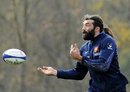 Sebastien Chabal of France in training at Marcoussis