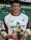 Martin Corry poses with the Anglo-Welsh Cup