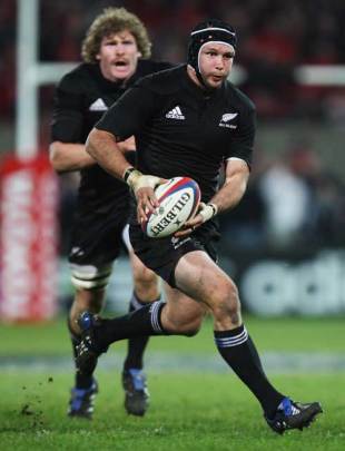 Scott Waldrom of the All Blacks in action during the Munster V New Zealand All Blacks rugby match at Thomond Park in Limerick, Ireland on November 18, 2008. 