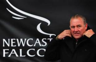 Gary Gold takes in his new surroundings at the Falcons, Kingston Park, Newcastle, January 18, 2012
