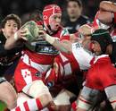 Gloucester's Luke Narraway tries to make some ground against Toulouse