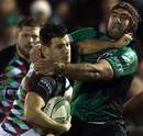 Harlequins' Danny Care finds his way blocked by Connacht's John Muldoon