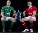 Ireland's Paul O'Connell and Wales' Sam Warburton look focused ahead of the Six Nations