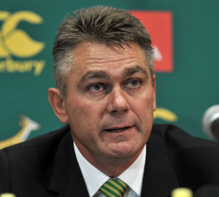 South Africa coach Heyneke Meyer faces the media, South African Rugby Union press conference, Cape Town, South Africa, January 27, 2012