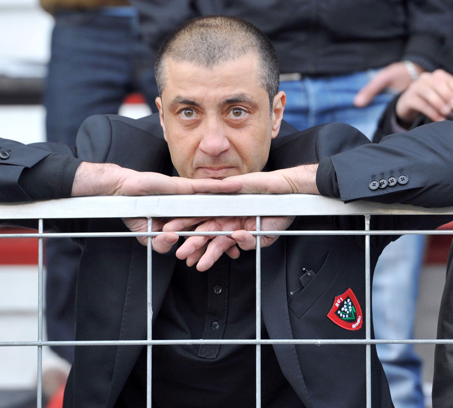 Toulon owner Mourad Boudjellal watches his side in action