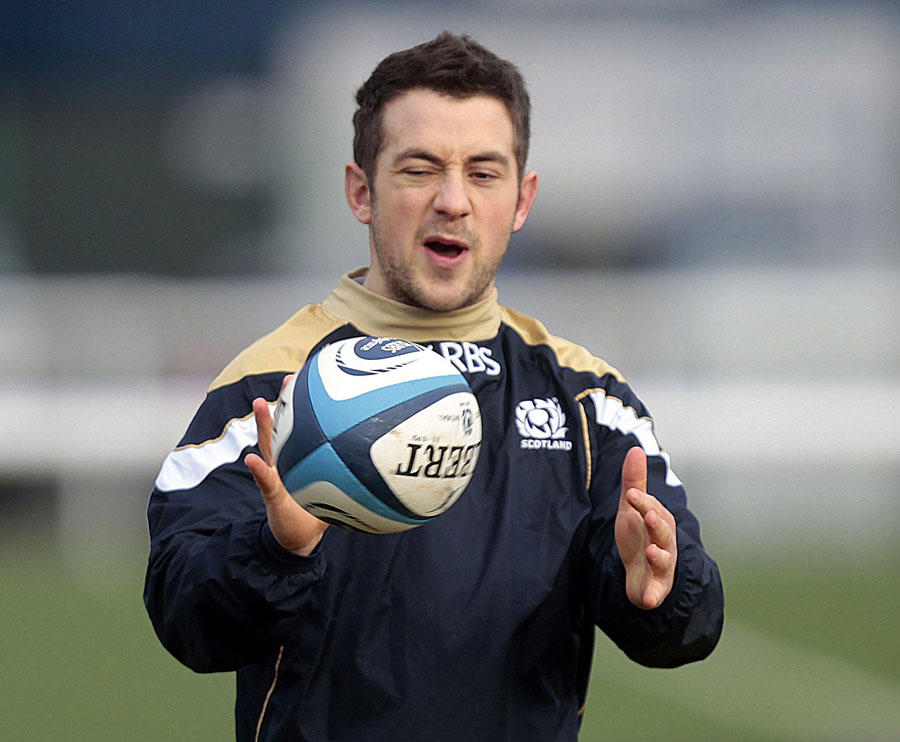Scotland's Greg Laidlaw in action during training