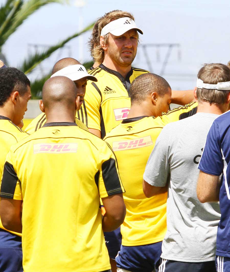 The Stormers' Andries Bekker looks on during training