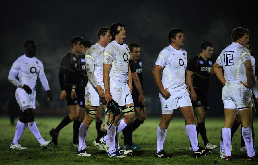 England Saxons skipper James Gaskell trudges from the field
