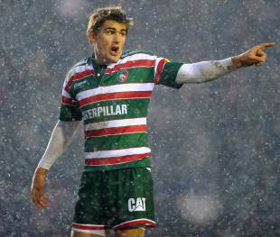 Leicester Tigers fly-half Toby Flood calls the shots, Leicester Tigers v Newcastle Falcons, Anglo-Welsh Cup, Welford Road, Leicester, February 4, 2012