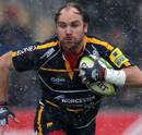 Worcester's Andy Goode tries to find his way through the inclement conditions