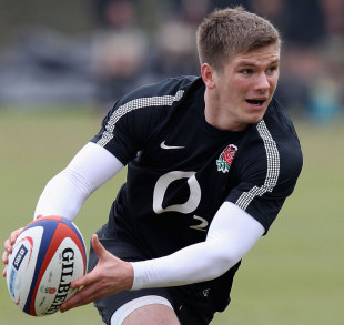 Owen Farrell takes centre stage at England training, Pennyhill Park, Bagshot, England, February 23, 2012 