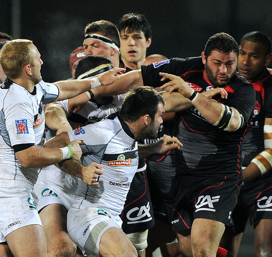 Brive and Lyon players are embroiled in a mass brawl