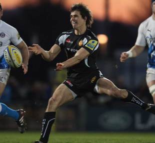 Exeter's Ignacio Mieres moves to unleash his backs, Exeter Chiefs v Bath Rugby, Aviva Premiership, Sandy Park, Exeter, February 25, 2012