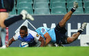 Western Force winger Sam Wara touches down for a try