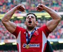 Wales' Alex Cuthbert salutes the Millennium Stadium crowd