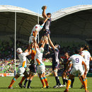 The Rebels' Tim Davidson claims a lineout