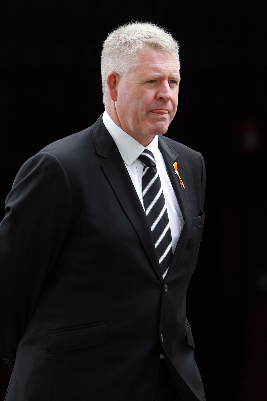 NZRU chief executive Steve Tew attends the funeral of Jock Hobbs