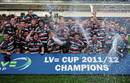 The Leicester Tigers celebrate their triumph