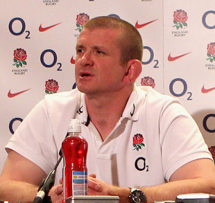 England assistant coach Graham Rowntree chats with the press, Twickenham, London, England, March 20, 2012