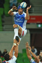 Western Force lock Nathan Sharpe claims a lineout
