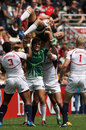 South Africa's Kyle Brown claims a lineout