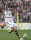 Wasps' Nicky Robinson kicks for goal