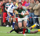 Mexico's Juan Pablo Andrade takes the attack to Jamaica