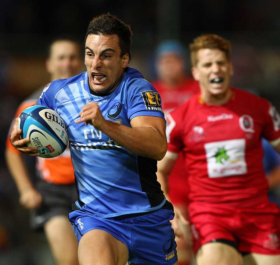 Ben Seymour races away to score for the Western Force
