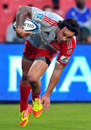 Crusaders wing Zac Guildford rounds off a try