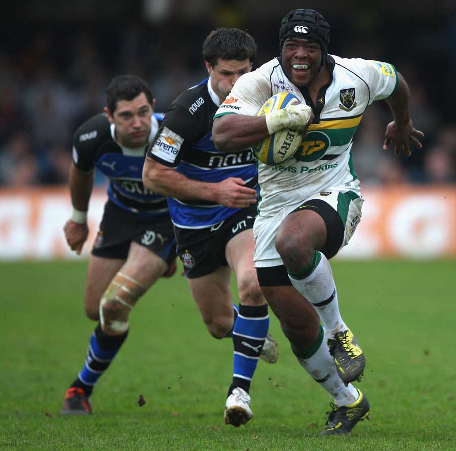 Northampton prop Brian Mujati charges clear