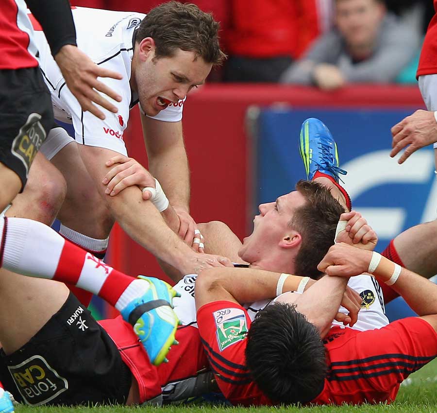 Ulster's Craig Gilroy celebrates his stunning try