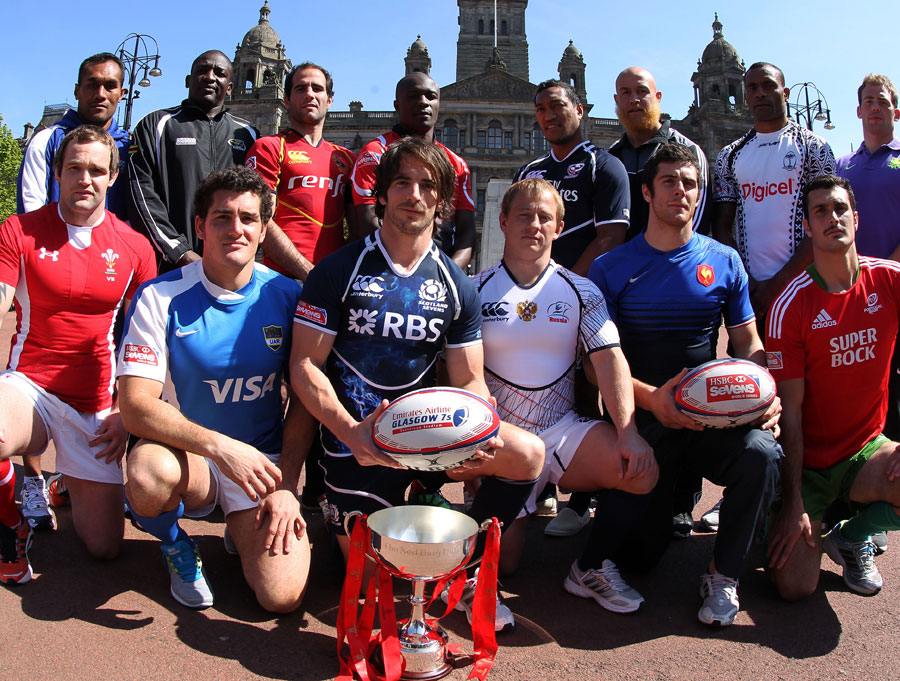 The captains pose ahead of the Glasgow 7s