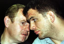 Leicester coach Dean Richards and captain Martin Johnson