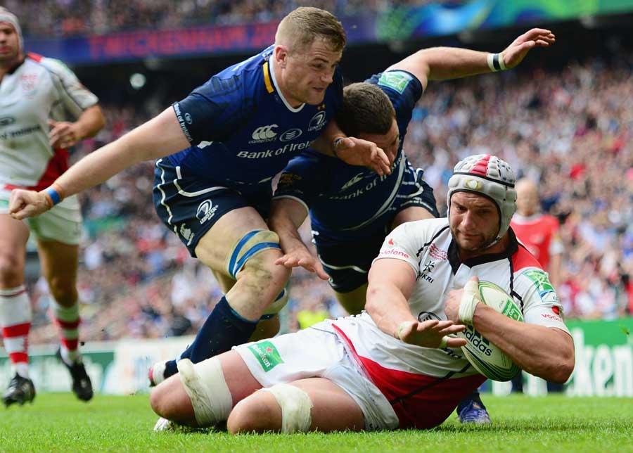 Dan Tuohy goes over for Ulster's try
