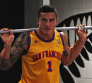 Sonny Bill Williams hits the weights during training